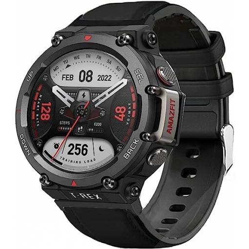 Foto - eses Športový kožený hladký remienok pre Xiaomi Amazfit T-Rex 2 - Čierny
