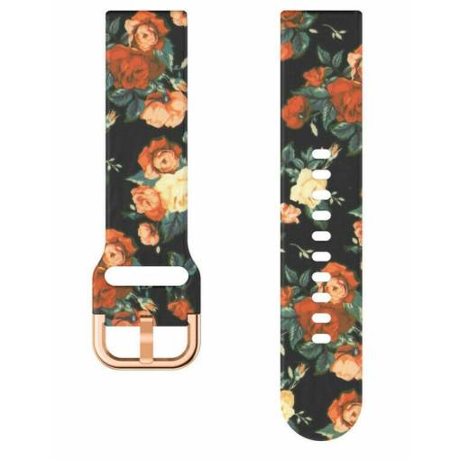 Foto - eses Športový silikónový remienok - So vzorom ruže, 18 mm