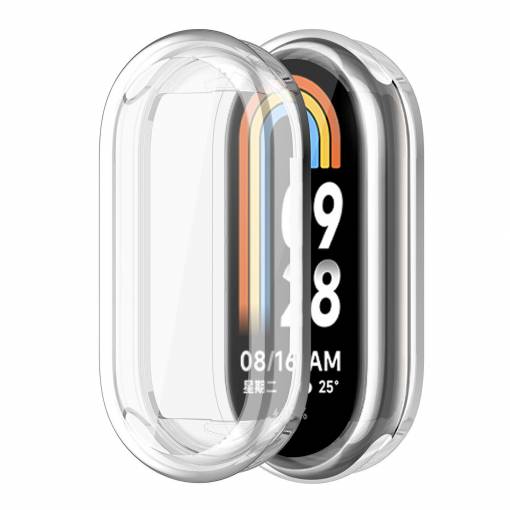 Foto - Silikónový kryt pre Xiaomi Mi band 8 - Strieborný