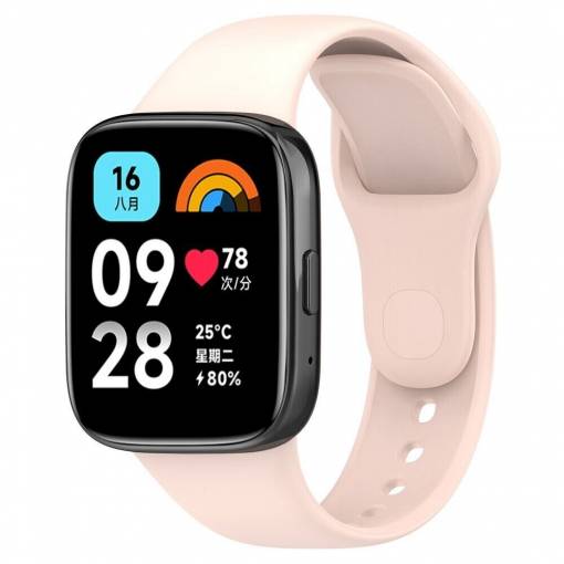 Foto - eses Silikónový remienok pre Xiaomi Redmi Watch 3 Active - Béžovo ružový