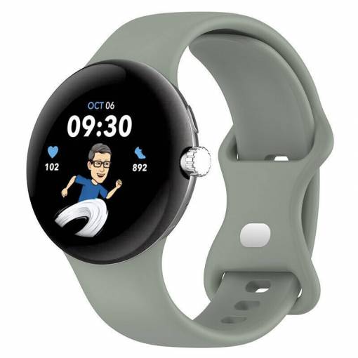 Foto - eses Silikónový remienok pre Google Pixel Watch 1, 2 - Svetlo zelený, veľkosť L