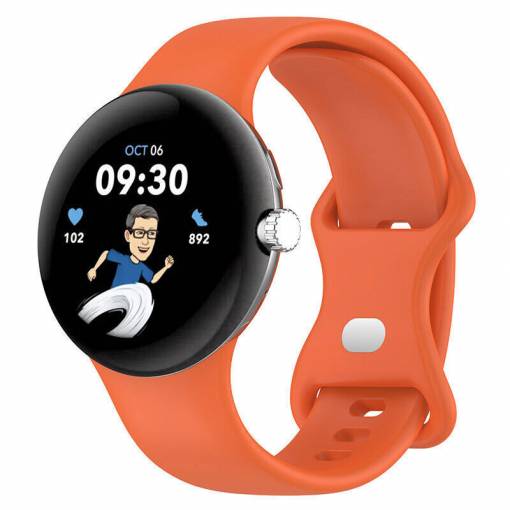 Foto - eses Silikónový remienok pre Google Pixel Watch 1, 2 - Oranžový, veľkosť L