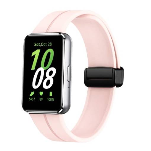 Foto - eses Silikónový remienok s magnetickou sponou pre Samsung Galaxy Fit 3 - Ružový