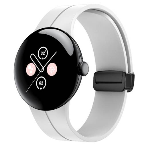 Foto - eses Silikónový remienok s magnetickou sponou pre Google Pixel Watch 1, 2 - Biely