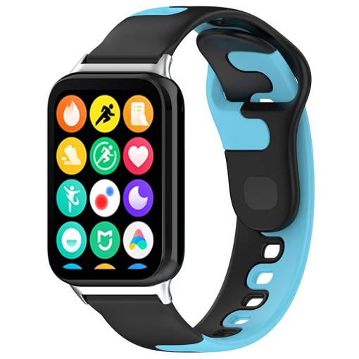 Foto - eses Silikónový remienok pre Xiaomi Redmi Watch 4 a Xiaomi Smart Band 8 Pro - Čierno modrý