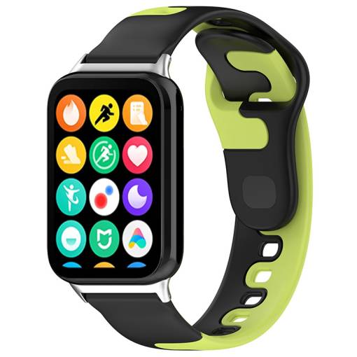 Foto - eses Silikónový remienok pre Xiaomi Redmi Watch 4 a Xiaomi Smart Band 8 Pro - Čierno zelený