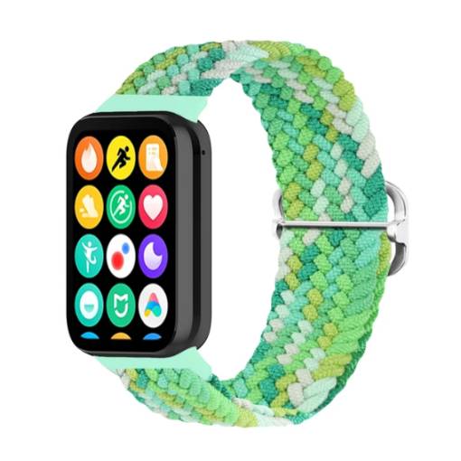 Foto - eses Pletený nylonový remienok pre Xiaomi Redmi Watch 4 a Xiaomi Smart Band 8 Pro - Svetlo zelený