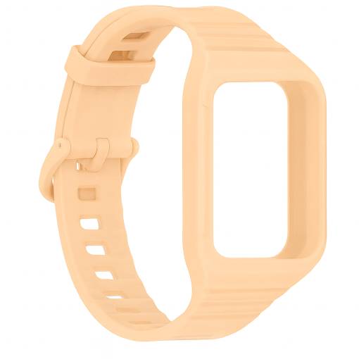 Foto - eses Silikónový remienok s rámčekom pre Honor Band 9 - Béžovo ružový