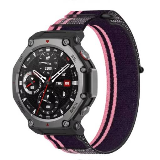 Foto - eses Nylonový remienok pre Xiaomi Amazfit T-Rex 3 - Ružovo čierny