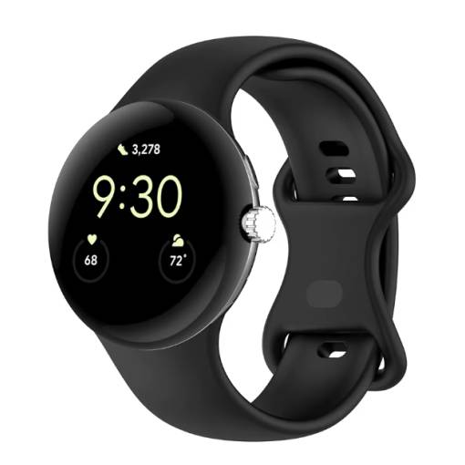 Foto - eses Silikónový remienok pre Google Pixel Watch 3, 45 mm, veľkosť S - Čierny