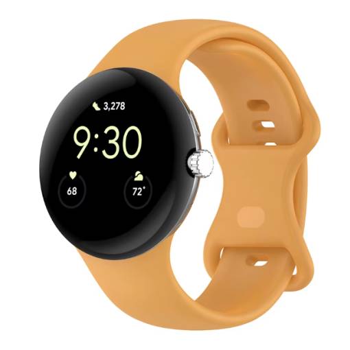 Foto - eses Silikónový remienok pre Google Pixel Watch 3, 45 mm, veľkosť S - Žltý