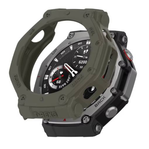 Foto - Silikónový rámček pre Amazfit T-Rex 3 - Kaki