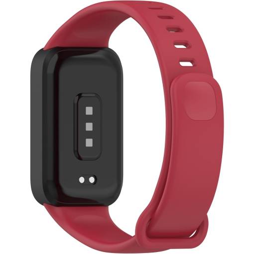Foto - eses Silikónový remienok s rámčekom pre Xiaomi Smart Band 9 Active - Červený