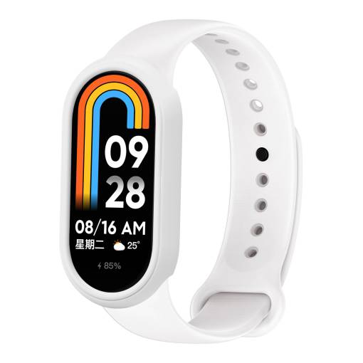 Foto - eses Silikónový remienok a rámček pre Xiaomi Smart Band 8 a 9 - Biely
