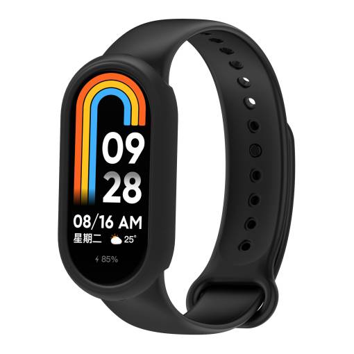 Foto - eses Silikónový remienok a rámček pre Xiaomi Smart Band 8 a 9 - Čierny