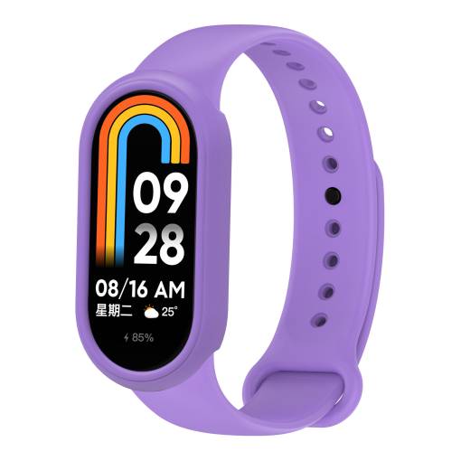 Foto - eses Silikónový remienok a rámček pre Xiaomi Smart Band 8 a 9 - Fialový