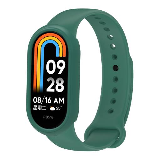 Foto - eses Silikónový remienok a rámček pre Xiaomi Smart Band 8 a 9 - Zelený