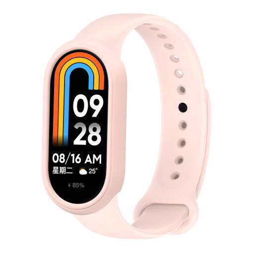 Foto - eses Silikónový remienok a rámček pre Xiaomi Smart Band 8 a 9 - Ružový