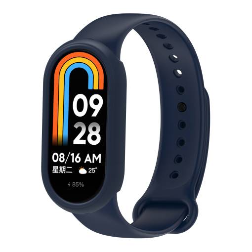 Foto - eses Silikónový remienok a rámček pre Xiaomi Smart Band 8 a 9 - Tmavo modrý