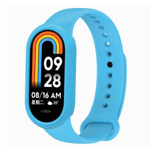 Foto - eses Silikónový remienok a rámček pre Xiaomi Smart Band 8 a 9 - Svetlo modrý