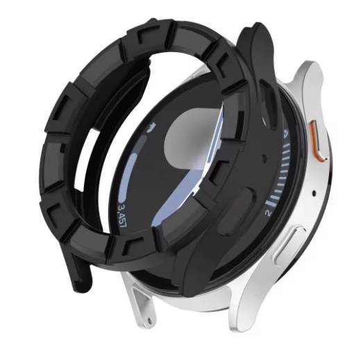 Foto - Silikónový rámček pre Samsung Galaxy Watch 7, 44 mm - Čierny