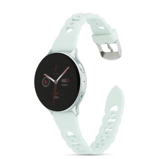 Foto - eses Silikónový remienok splietaný pre Samsung Galaxy Watch 4, 5, 6, 7 - Svetlo modrý, 20 mm