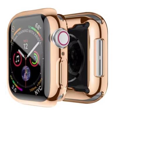 Foto - Silikónový kryt pre Apple Watch 10 46 mm - Růžovo zlatý