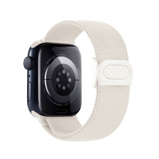 Foto - eses Nylonový elastický remínek pro Apple Watch - Bílý 42mm, 44mm, 45mm, 49mm