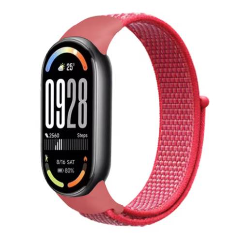 Foto - eses Nylonový remienok pre Xiaomi Smart Band 8, 9 a 10 - Červený