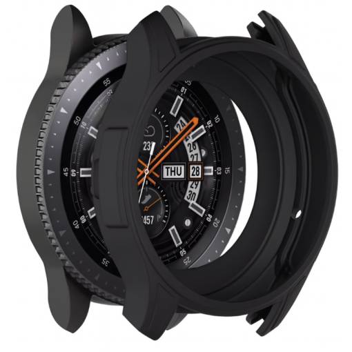 Foto - Silikónový rámik pre Samsung Gear S3 a Galaxy Watch 46 mm - čierny