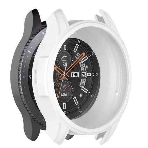 Foto - Silikónový rámik pre Samsung Gear S3 a Galaxy Watch 46 mm - Biele