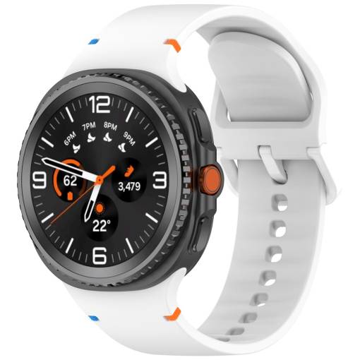 Foto - eses Silikonový remienok pre Samsung Galaxy Watch 8 - Biely, veľkosť L