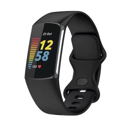 Foto - eses Silikónový remienok pre Fitbit Charge 5 a 6 - Veľkosť L, čierny