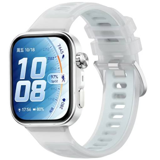 Foto - eses Silikónový športový remienok pre Huawei Watch Fit 3, 4, 4 Pro, 5 a 5 Pro - Svetlo modrý, transparentný