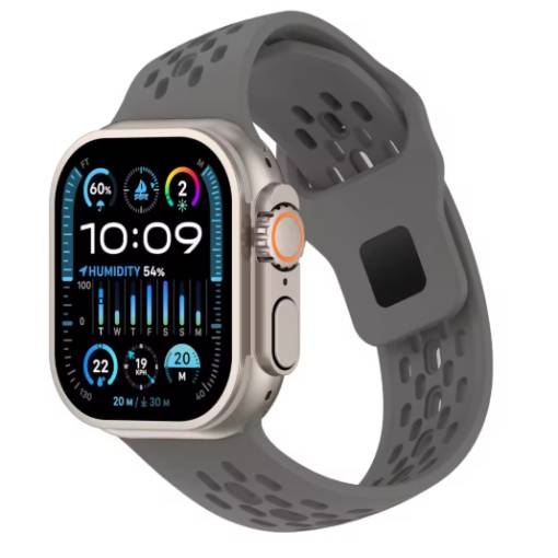 Foto - eses Silikónový remienok pre Apple Watch so šikmými koncovkami - Šedý 42mm, 44mm, 45mm, 49mm