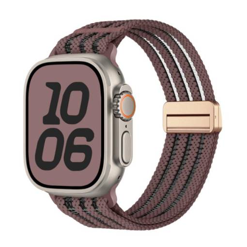 Foto - eses Nylonový remienok pre Apple Watch s priesvitnými prúžkami - Fialový 42mm, 44mm, 45mm, 49mm