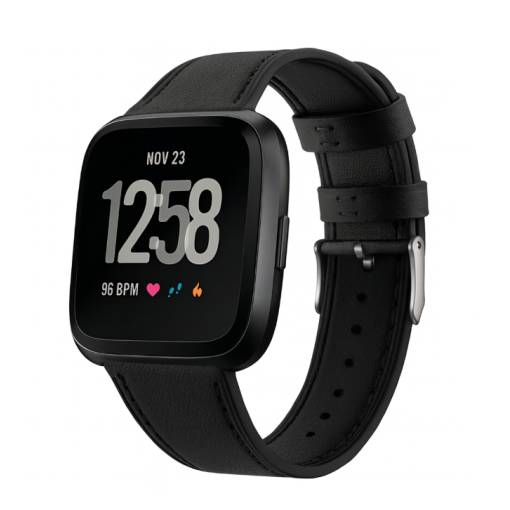 Foto - eses Kožený remienok pre Fitbit Versa - Čierny