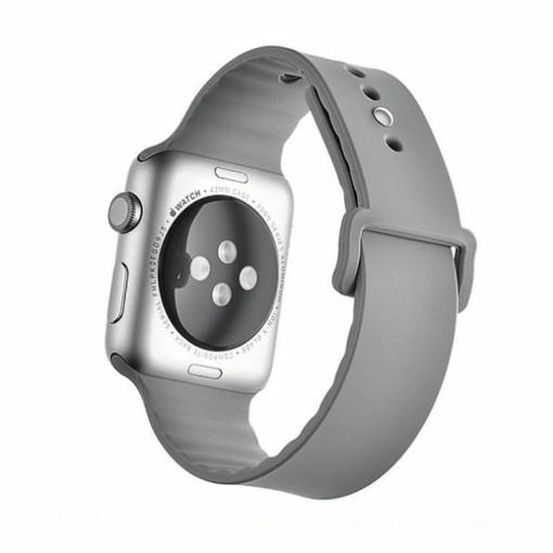 Foto - eses silikónový vlnitý remienok pre Apple Watch tmavo sivý 38mm/40mm/41mm