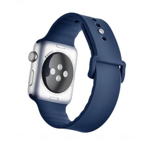Foto - eses Silikonový vlnitý řemínek 42mm tmavě modrý pro Apple Watch