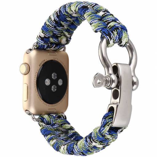 Foto - eses nylonový remienok pre Apple Watch modrá kamufláž 42mm/44mm/45mm