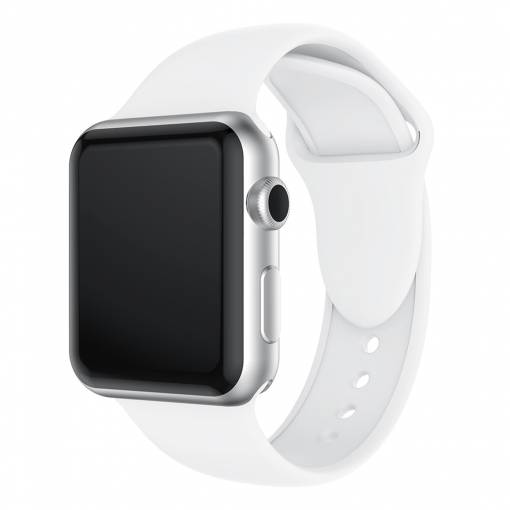 Foto - eses silikónový remienok pre Apple Watch biely 42mm/44mm/45mm