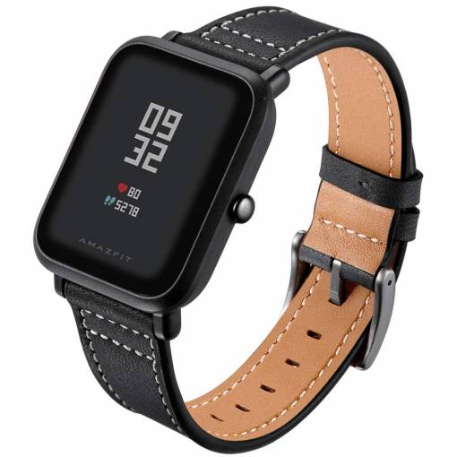 Foto - eses Kožený řemínek černý pro Xiaomi Amazfit Bip