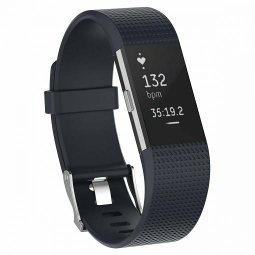 Foto - eses Silikónový remienok pre Fitbit Charge 2 - Veľkosť S, tmavo modrý