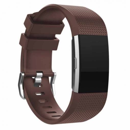 Foto - eses Silikónový remienok hnedy veľkosť S pre Fitbit Charge 2