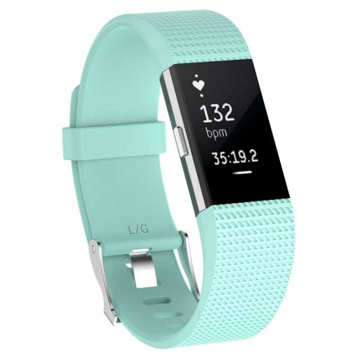 Foto - eses Silikónový remienok pre Fitbit Charge 2 - Veľkosť L, mätový