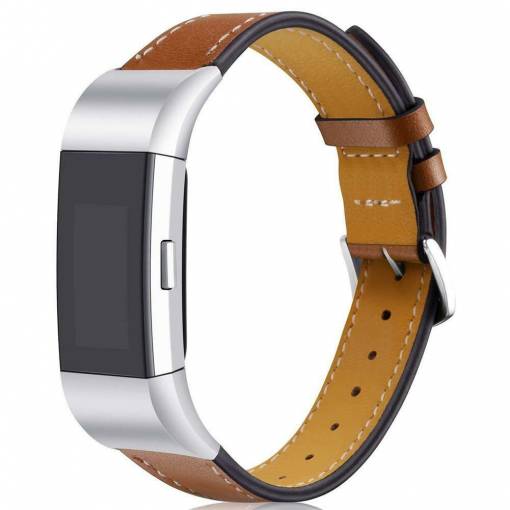 Foto - eses Kožený remienok pre Fitbit Charge 2 - Hnedý