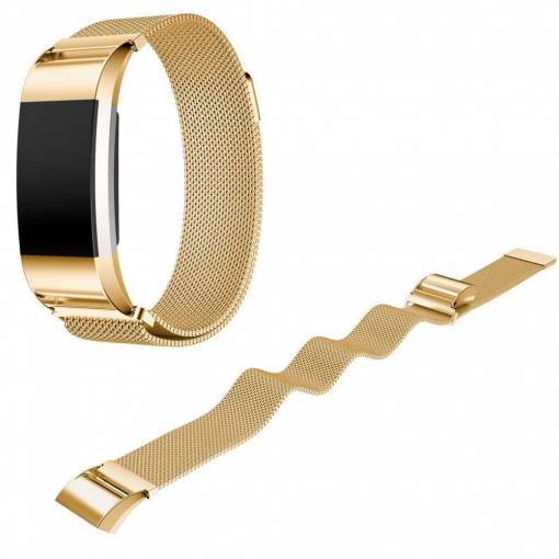 Foto - eses Milánsky ťah pre Fitbit Charge 2 - Veľkosť L, zlatý