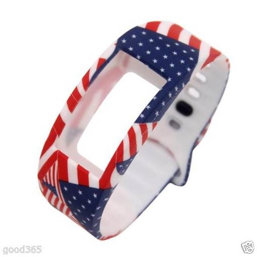 Foto - Silikonový řemínek s vlajkou usa pro Samsung Gear Fit 2