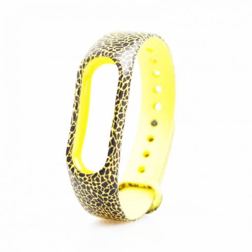 Foto - eses Náramok pre Xiaomi Mi Band 2 - Žltý, vzor leopard