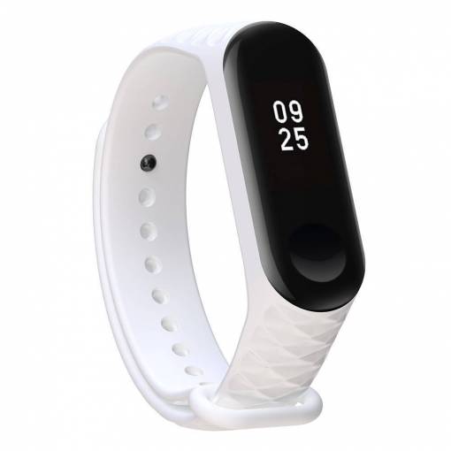 Foto - eses Náramok pre Xiaomi Mi Band 3 a Xiaomi Mi Band 4 - Vzorovaný biely